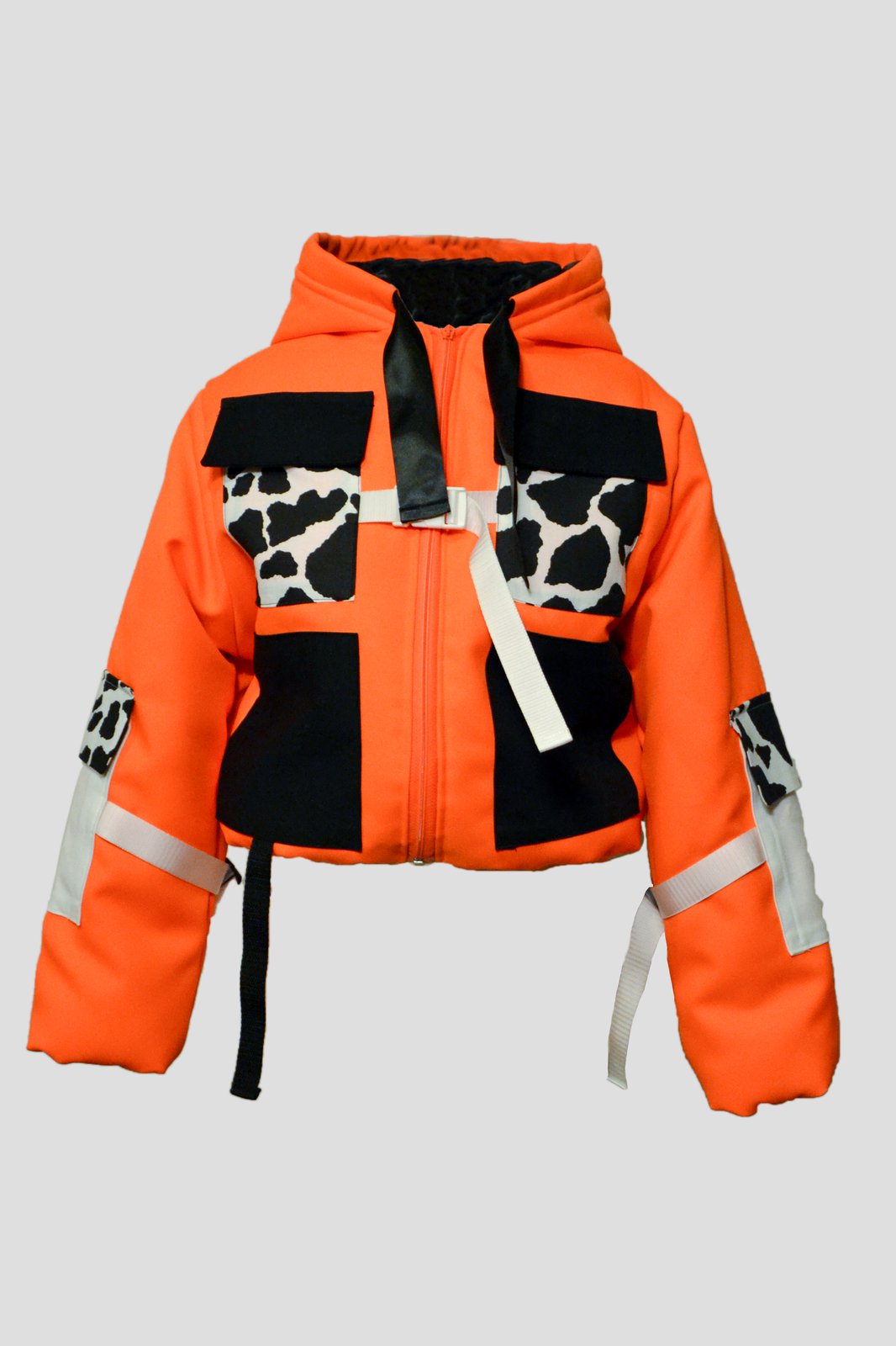 Neon orange puffer jacket best sale